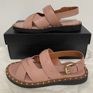 NWT Coach Gemma Leather Sandals / Dusty Rose Pink Women US Size 7.5 / EU 38